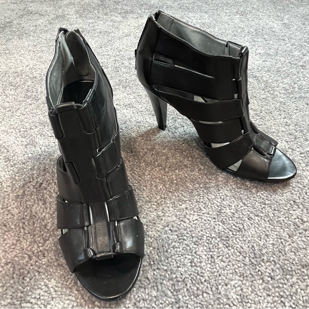 Calvin Klein Black Open Toe Heels